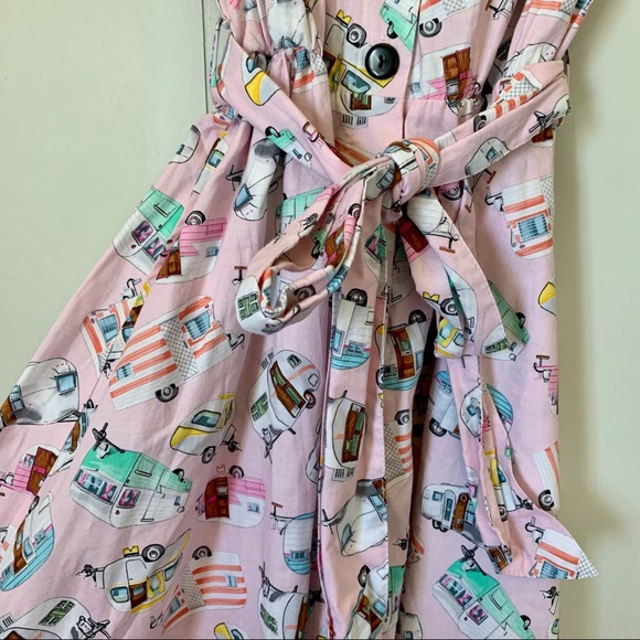 ModCloth Retrolicious Pink Camper Sleeveless Dress - Picture 3 of 7